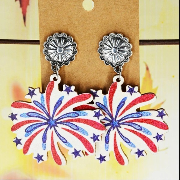 Firework Dangle Earrings - Picture 2 of 4